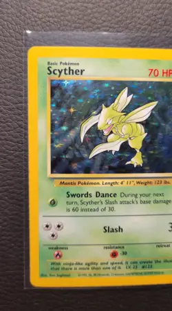 Pokemon Scyther Jungle 10/64 Holo Rare Unlimited 70 HP English Card 1999 - Image 2