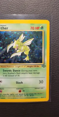 Pokemon Scyther Jungle 10/64 Holo Rare Unlimited 70 HP English Card 1999 - Image 3