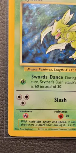 Pokemon Scyther Jungle 10/64 Holo Rare Unlimited 70 HP English Card 1999 - Image 5
