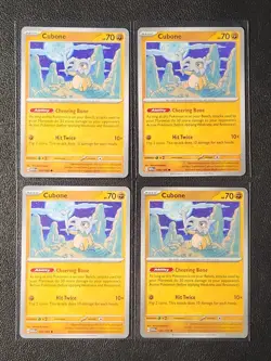 4x Cubone 104/165 Pokemon card SV 151 common NM - Image 1