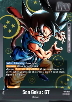 CUSTOM FB03-104 Goku GT Custom Leader Card - Dragon Ball Fusion World TCG - Image 3