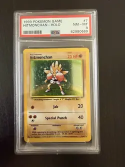 1999 Pokemon TCG Hitmonchan Base Set Holo Rare Card 7/102 - Image 1