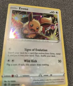 Pokemon Eevee SWSH118 Black Star Promo HEAVY HOLO BLEED ERROR 1 HD - Image 2
