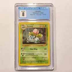 CGC 8 Ivysaur 30/102 1999 Pokemon Base Set WOTC TCG - Image 1