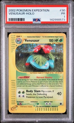 SWIRL PSA 1 2002 Expedition Venusaur Holo Foil 30/165 WOTC E-Reader Pokemon - Image 1