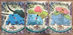Pokemon Bulbasaur #01 Ivysaur #02 Venusaur #03 1999 Topps TV Series 1 Blue Label - Image 1