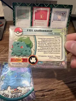 Pokemon Bulbasaur #01 Ivysaur #02 Venusaur #03 1999 Topps TV Series 1 Blue Label - Image 3
