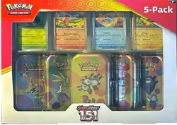 Pokemon Scarlet & Violet 151 Mini Tin 5-pack Magneton 4 Promo Costco Bundle NEW - Image 1