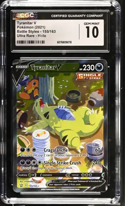Tyranitar V 155/163 Ultra Rare Holo Battle Styles Pokemon CGC 10 Gem Mint *078 - Image 1