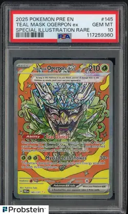2025 Pokemon Pre En Special Illustration Rare #145 Teal Mask Ogerpon Ex PSA 10 - Image 1