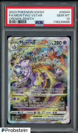 2023 Pokemon SWSH Crown Zenith #GG44 FA Mewtwo VStar PSA 10 GEM MINT - Image 1