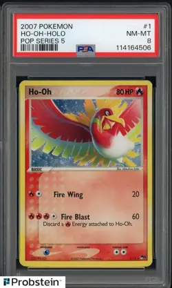 2007 Pokemon Pop Series 5 #1 Ho-Oh - Holo PSA 8 NM-MT - Image 1