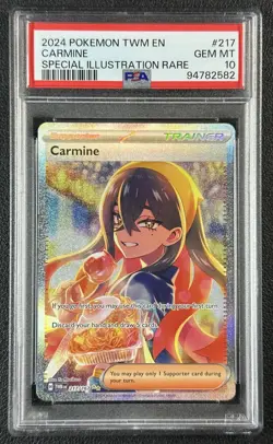 CARMINE PSA 10 2024 POKEMON TWILIGHT MASQUERADE TWM EN #217/167 SIR GEM 582 - Image 1