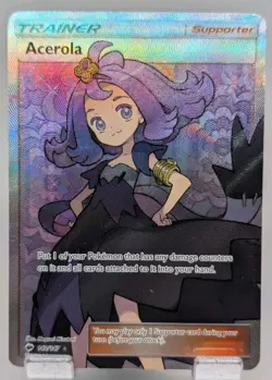 Pokemon Acerola 142/147 Full Art Trainer Sun & Moon Burning Shadows NM - Image 1