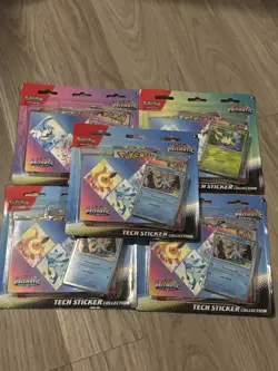 5 Pokemon TCG Prismatic Evolutions Tech Sticker Collection Set Lot Of 5 Sealed - Image 1