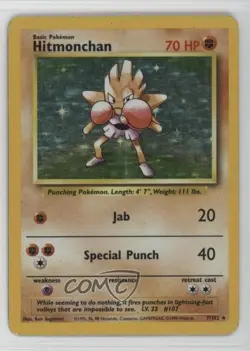 Hitmonchan Holo Pokemon Base Set #7 1999 - Image 1