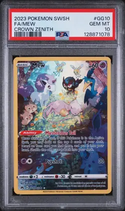 Pokemon Full Art Mew Crown Zenith Galarian Gallery GG10/GG70 PSA 10 - Image 1