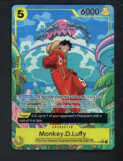 One Piece English OP07-109 Monkey D Luffy Treasures Rare Super Rare - Image 1