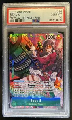 2023 One Piece Awakening of the New Era Baby 5 Rare Alt Art #OP05-034 PSA 10 - Image 1