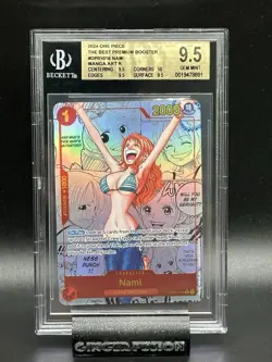 2024 One Piece The Best Premium Booster Nami Manga Art R BGS 9.5 - Image 1