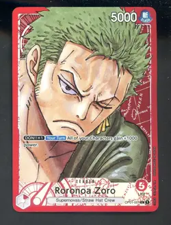 #1 One Piece English OP01-001 Roronoa Zoro Alternate Art Leader - Image 1