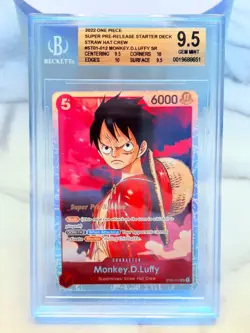 2022 One Piece MONKEY.D.LUFFY BGS 9.5 SUPER PRE-RELEASE ST01-012 STRAW HAT - Image 1
