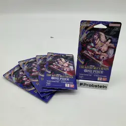 One Piece TCG The Azure Sea's Seven Sleeved Booster Pack Lot of 5 Sealed - Image 1