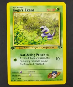 Koga's Ekans 77/132 1st Edition Gym Challenge Pokemon Card TCG NM - Image 1