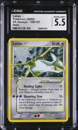 CGC 5.5 Latias Gold Star 2005 EX Deoxys 105/107 Holo Pokemon Card - Image 1