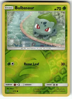 Bulbasaur 1/73 Shining Legends NM Pokemon Card TCG - Image 1
