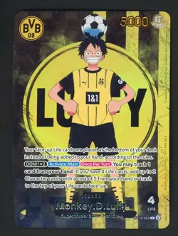 One Piece x BVB Borussia Dortmund Promo Card Monkey D Luffy ST13-003 - Image 1