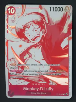 2023 ONE PIECE CARD GAME ST10-006 MONKEY.D.LUFFY FOIL SUPER RARE - Image 1
