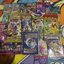 Pokemon Pack Lot Of 15 English Japenese Korean ETC + Free Sticker Pack & Cards - Image 1
