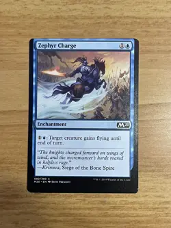 Zephyr Charge M20 #82 Magic The Gathering MTG Enchantment Card *MISCUT* - Image 1