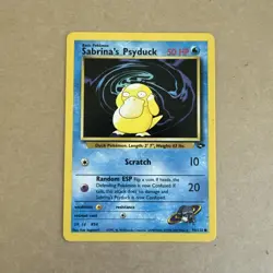 Pokemon TCG Gym Challenge Sabrina's Psyduck Card 99/132 Unlimited Uncommon LP+ - Image 1