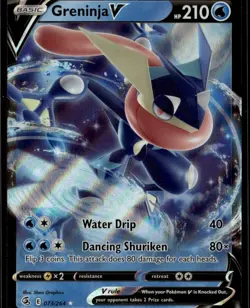 Greninja V Ultra Rare SWSH08: Fusion Strike 073/264 Water Holofoil Pokemon Card - Image 1