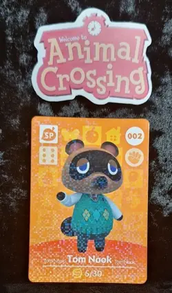 Animal Crossing Nintendo Amiibo Card Tom Nook #002 Foil Authentic - Image 1