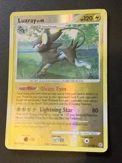Pokemon Card TCG Luxray 7/130 Diamond and Pearl Reverse Holo Rare Lightly Played - Image 1