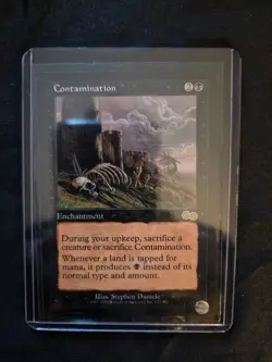 Magic the Gathering Contamination, Urza's Saga Regular RARE, VG Cond. 1998 - Image 1