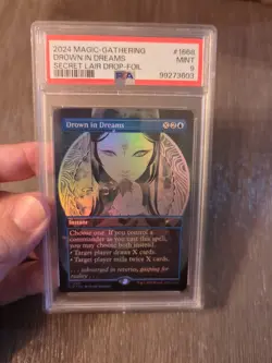 Drown in Dreams 1668 Rainbow Foil Peach Momoko Secret Lair MTG Near Mint PSA 9 - Image 1