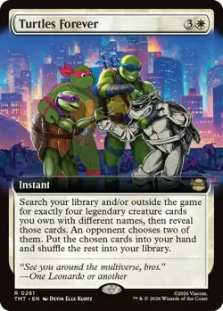 x1 Turtles Forever - Foil - Extended Art R MTG Teenage Mutant Ninja Turtles M/NM - Image 1