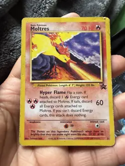 Pokemon Moltres 21 & Zapdos 23 Wizards Black Star Promo Cards Movie 2000 Damaged - Image 2
