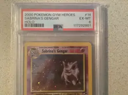 Pokemon Sabrina's Gengar Holo PSA 6 2000 #14 Gym Heroes - Image 3