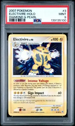 ELECTIVIRE #3/130 HOLO POKEMON DIAMOND & PEARL PSA 9 MINT (NEW CERTIFICATION) - Image 1