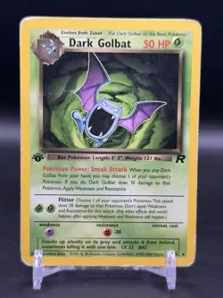 Dark Golbat 1st Edition 24/82 Team Rocket Pokemon English Non Holo WOTC HP - Image 1