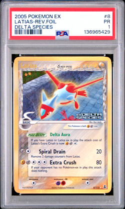 PSA 1 2005 Pokemon EX Delta Species Latias Reverse Holo Foil Rare 8/113 - Image 1