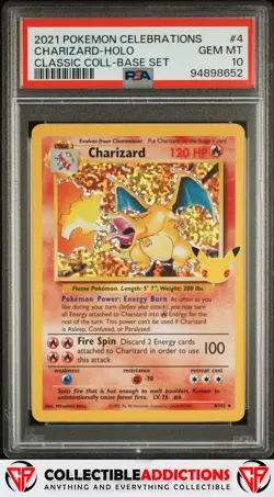 2021 Pokemon Celebrations Classic Collection #4 Charizard PSA 10 - Image 1