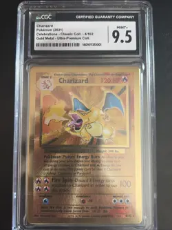 2021 Pokemon Charizard Celebrations - Ultra Premium Gold Metal 4/102 - CGC 9.5 - Image 1