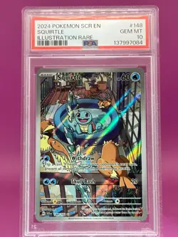 2024 POKEMON SCR EN-STELLAR CROWN ILLUSTRATION RARE #148 SQUIRTLE PSA 10 - Image 1