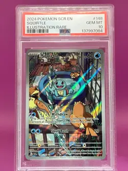 2024 POKEMON SCR EN-STELLAR CROWN ILLUSTRATION RARE #148 SQUIRTLE PSA 10 - Image 2